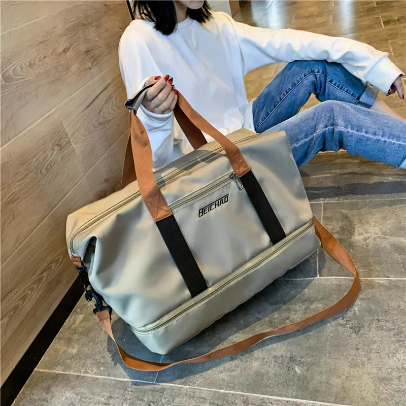 Men's Large Capacity Waterproof Gym Bag - Travel Sports Duffle & Crossbody