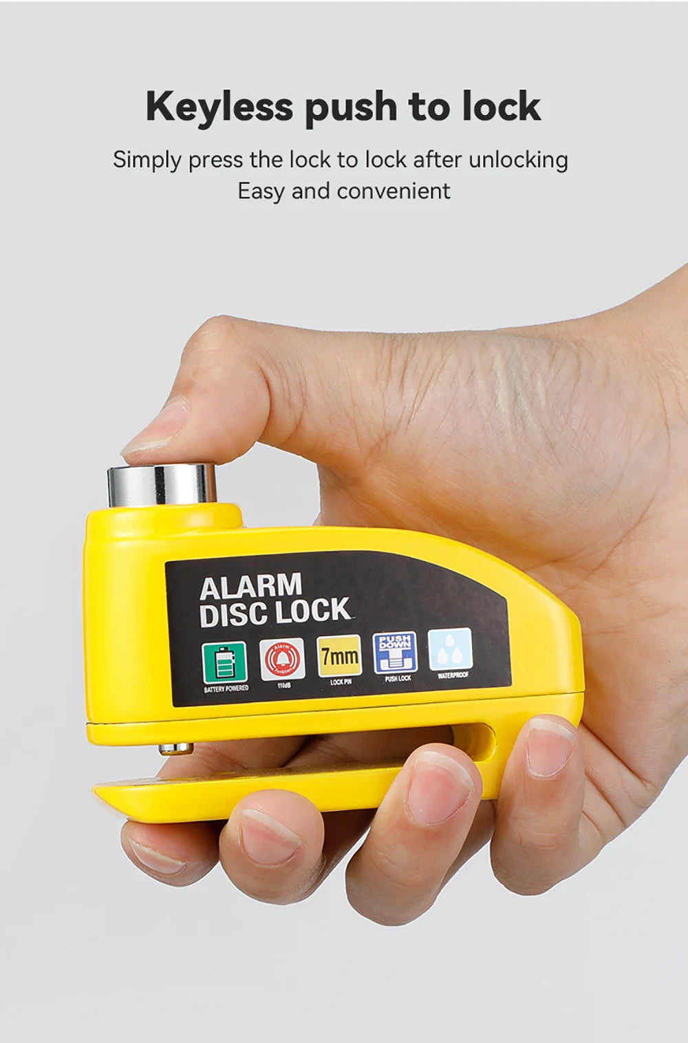 Motorcycle Alarm Disc Lock - 110dB Anti-Theft Security Padlock