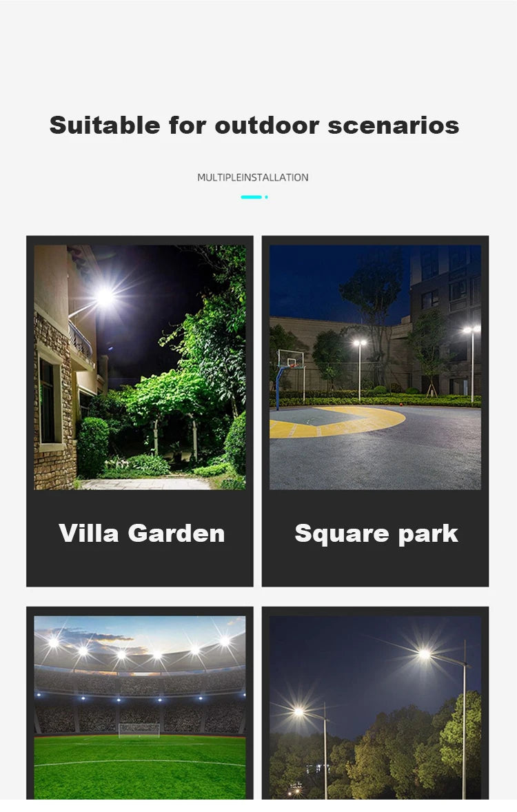 200W Solar Street Light - Outdoor, Waterproof, Auto Dusk to Dawn