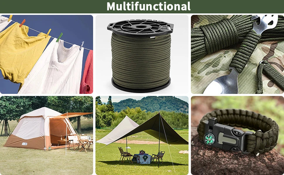 Ultimate 650 lb 9-Core 4mm Paracord 100m - Military Tactical Survival Rope