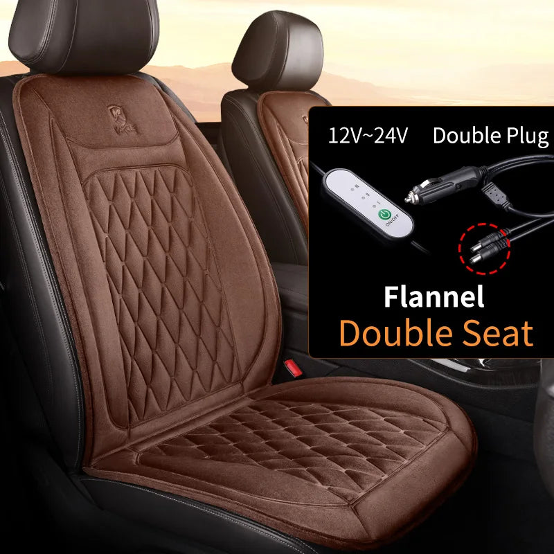 Heated Car Seat Cover | Quick Heat Seat Protector 12-24V