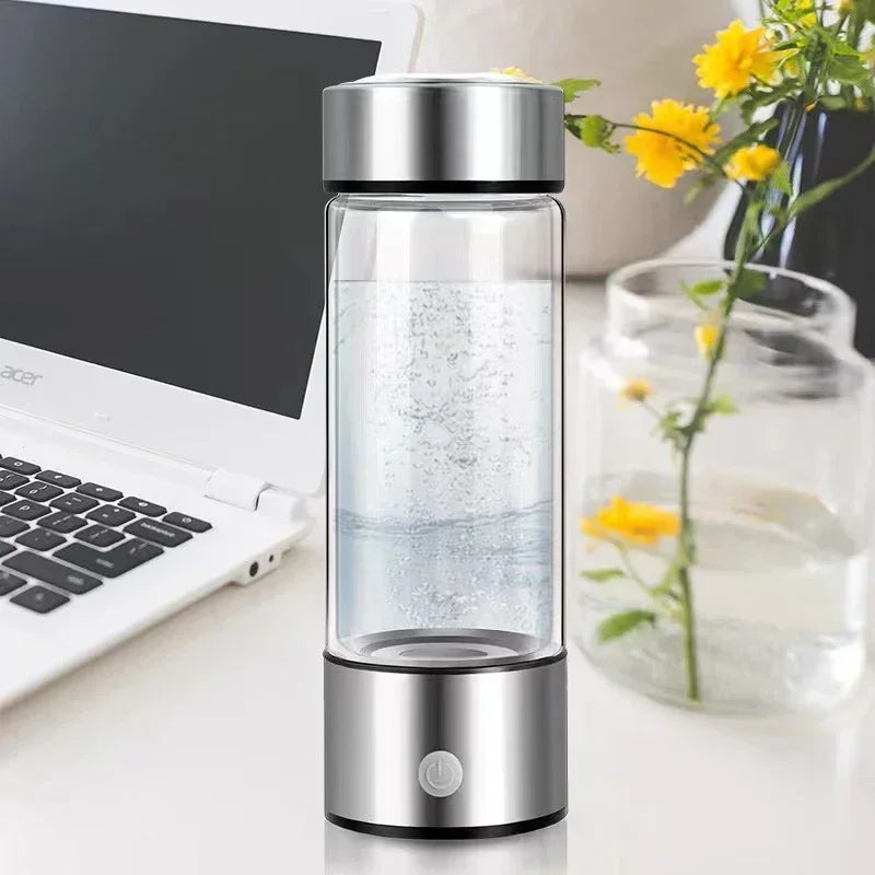 Hydrogen-Rich Water Generator Bottle - Portable Antioxidant Ionizer 420ml