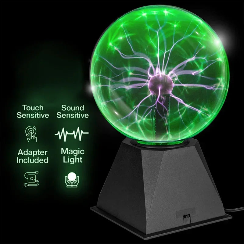 8 Inch Sound Control Plasma Ball Lamp - LED Touch Night Light