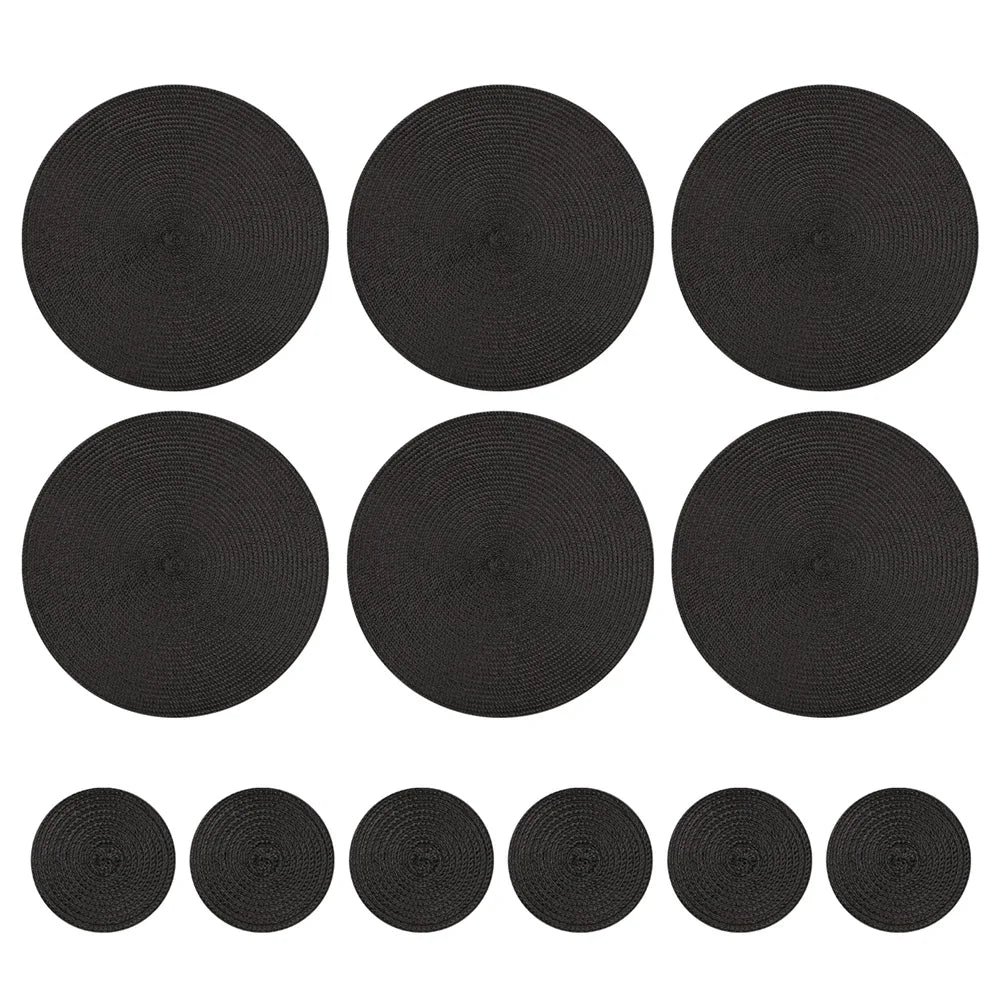 Premium Round Braided Placemats - Set of 6 | Elevate Your Dining Experience