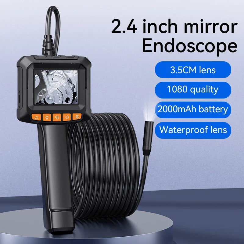 4.3" Dual Lens 1080P HD Industrial Endoscope Camera | Waterproof Car & Sewer Borescope with LED