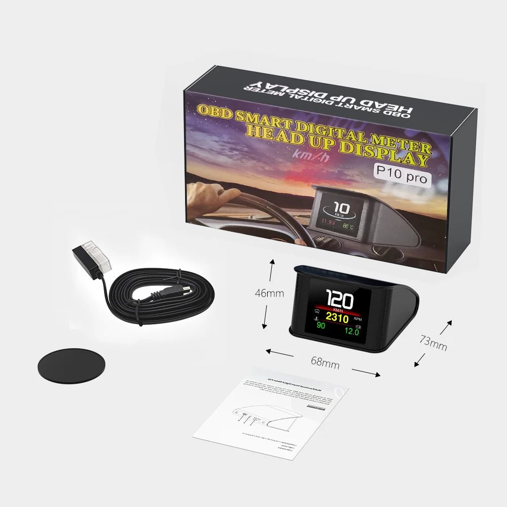 P10 PRO OBD2 Head Up Display - Smart Digital Meter Speedometer