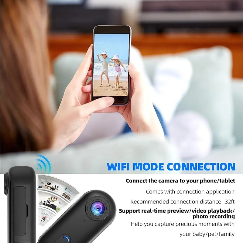 Vabena 4K Mini Action Camera - Waterproof POV Body Cam for Adventures