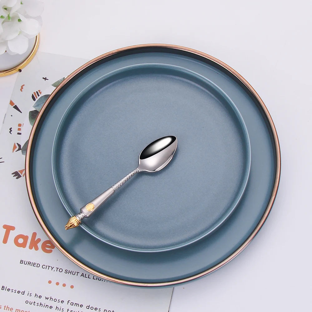 Vabena 4 Pcs Luxury Vintage Stainless Steel Flatware Set