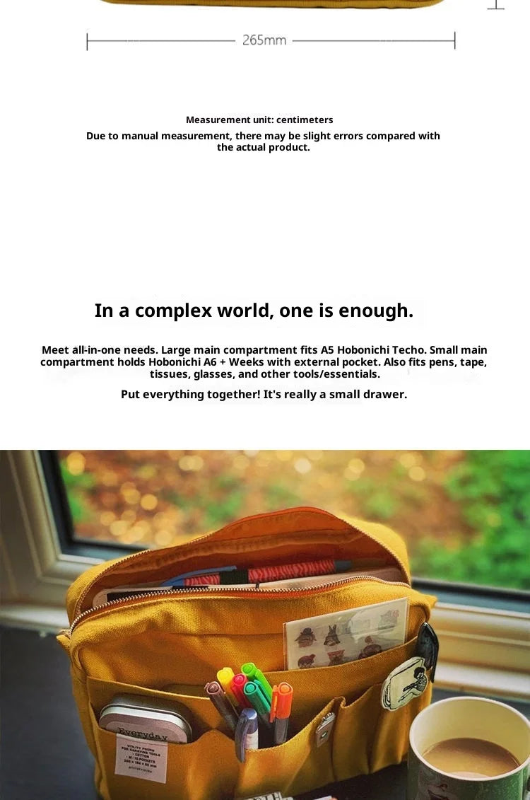 Large Capacity Canvas Pencil Case - Multi-Layer Storage for High School Students