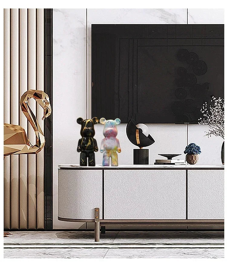 Vabena Luxury Aesthetic Nordic Resin Bear Sculpture - Home Decor