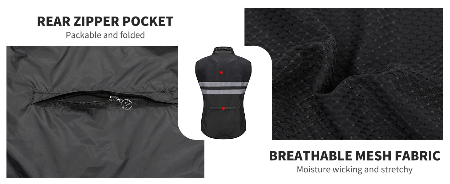 WOSAWE Ultralight Cycling Vest - Water & Wind Resistant Gilet