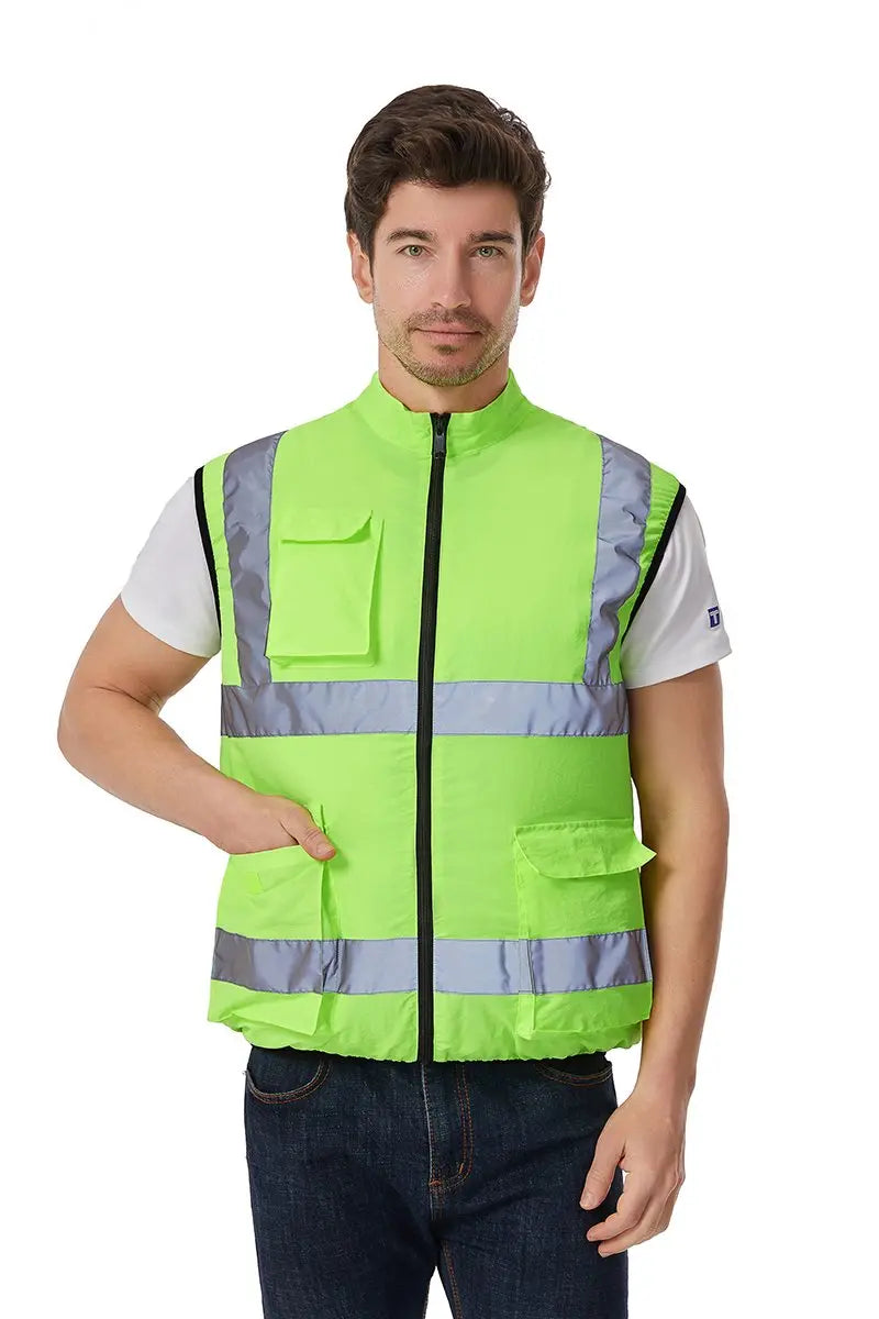 USB Powered Cooling Fan Work Vest - Reflective Summer Safety