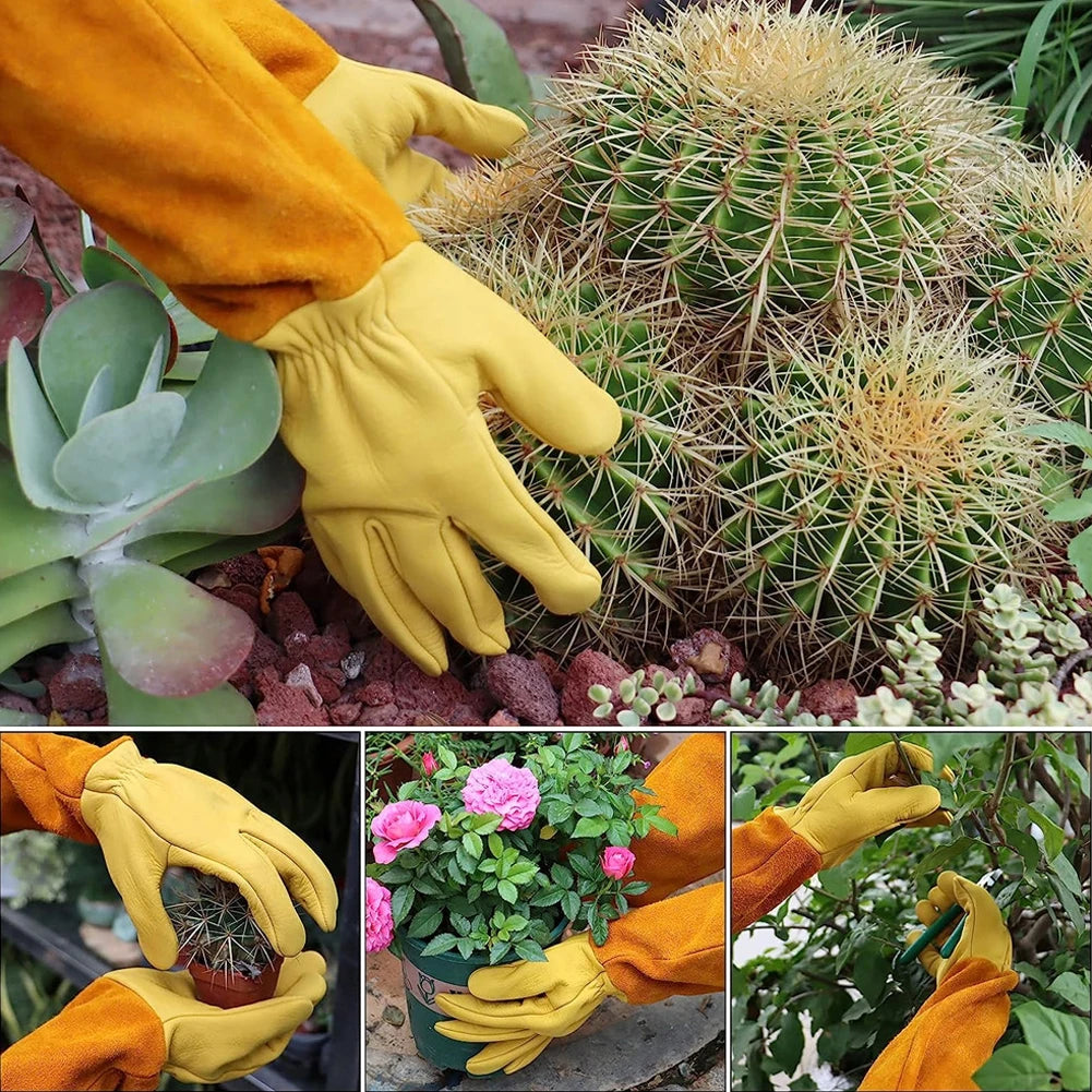Long Thorn Proof Garden Gloves for Rose Pruning - Elbow Protection for Women & Men