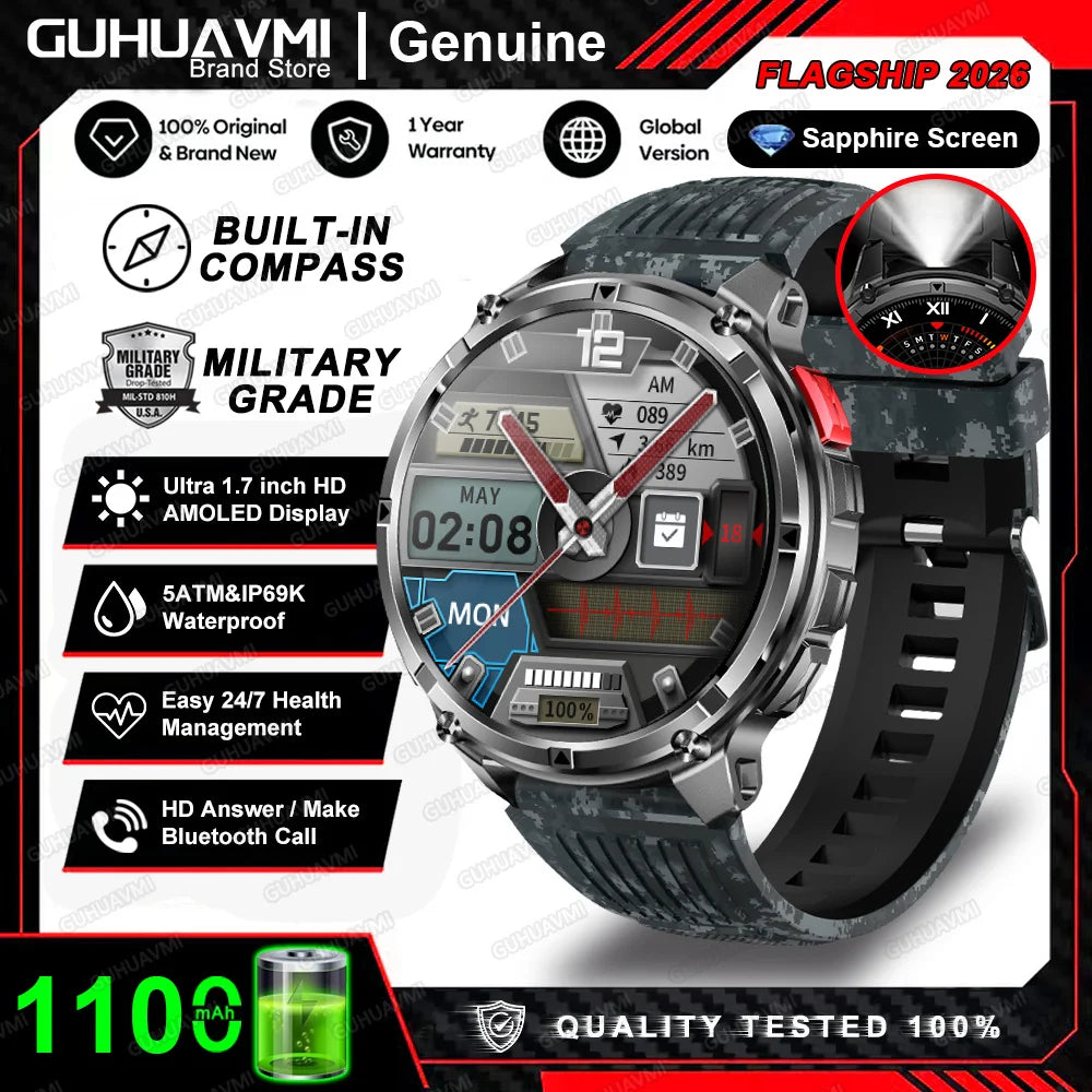 T-Rex3 Pro Smartwatch: GPS, 5ATM Waterproof, Military-Grade Sports & Outdoor Tracker
