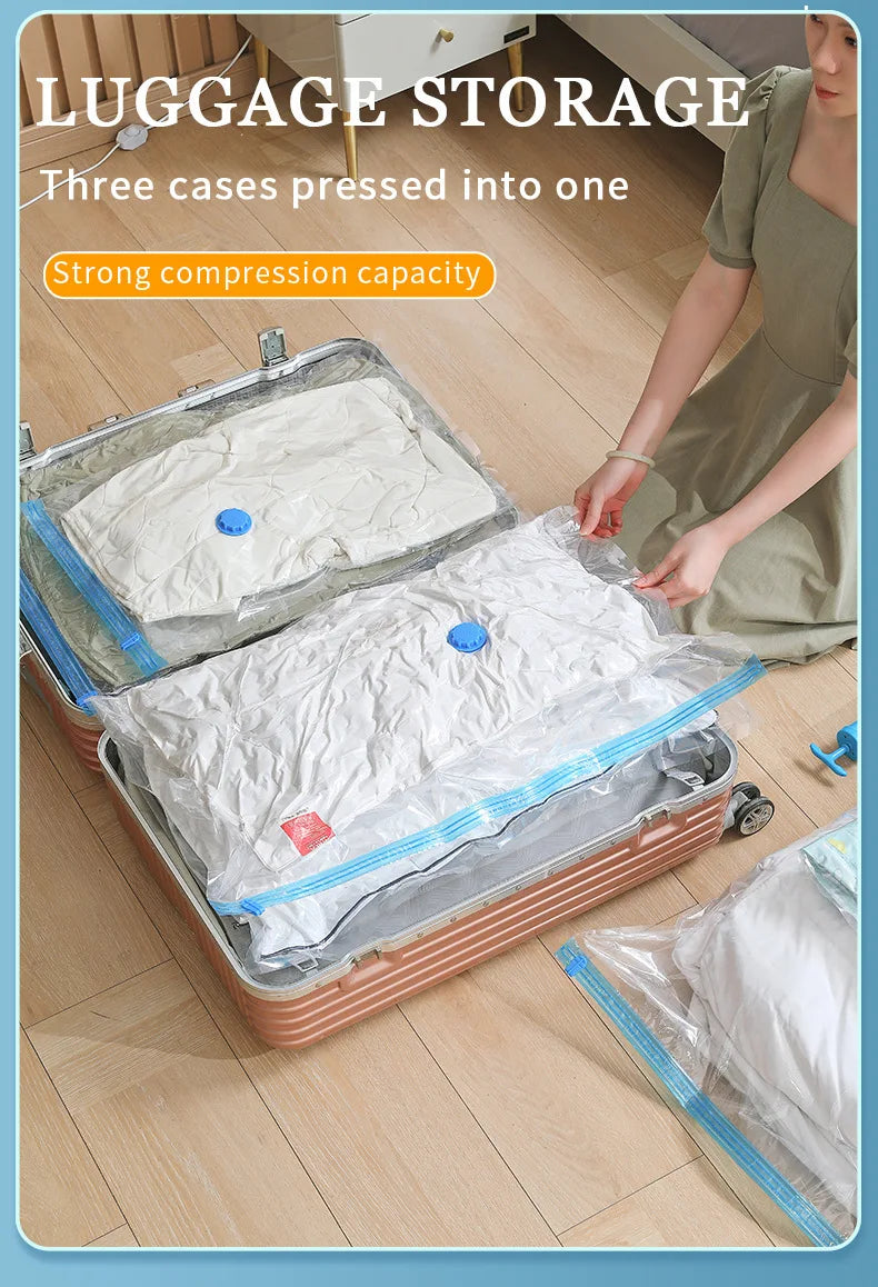 Vabena Vacuum Storage Bags for Clothes & Bedding - Space Saving Organizer