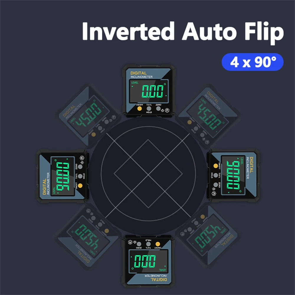 Vabena 4-Sided Magnetic Dual Laser Digital Inclinometer | Woodworking Angle Finder
