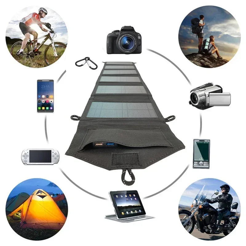 100W 4-Fold Portable Solar Panel - Fast USB Power Charger for Outdoors & Travel