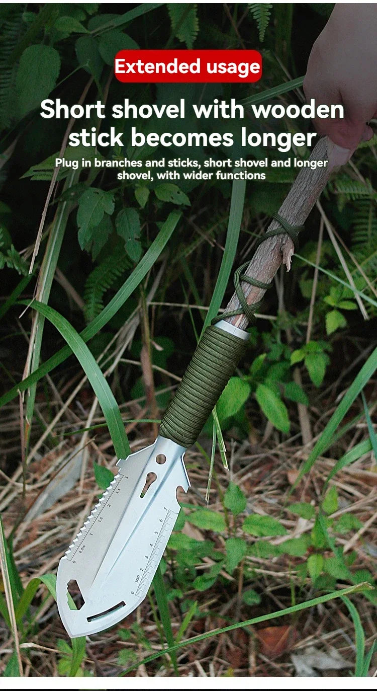 Vabena Camping Engineer Survival Shovel - Multifunctional Stainless Steel Hand Tool