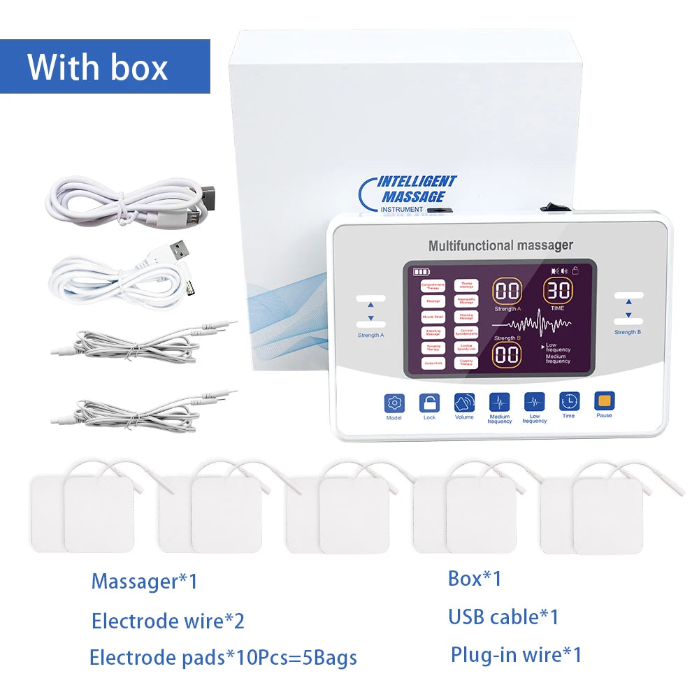 EMS TENS Unit Electric Muscle Stimulator | Rechargeable Pulse Massager for Pain Relief & Recovery