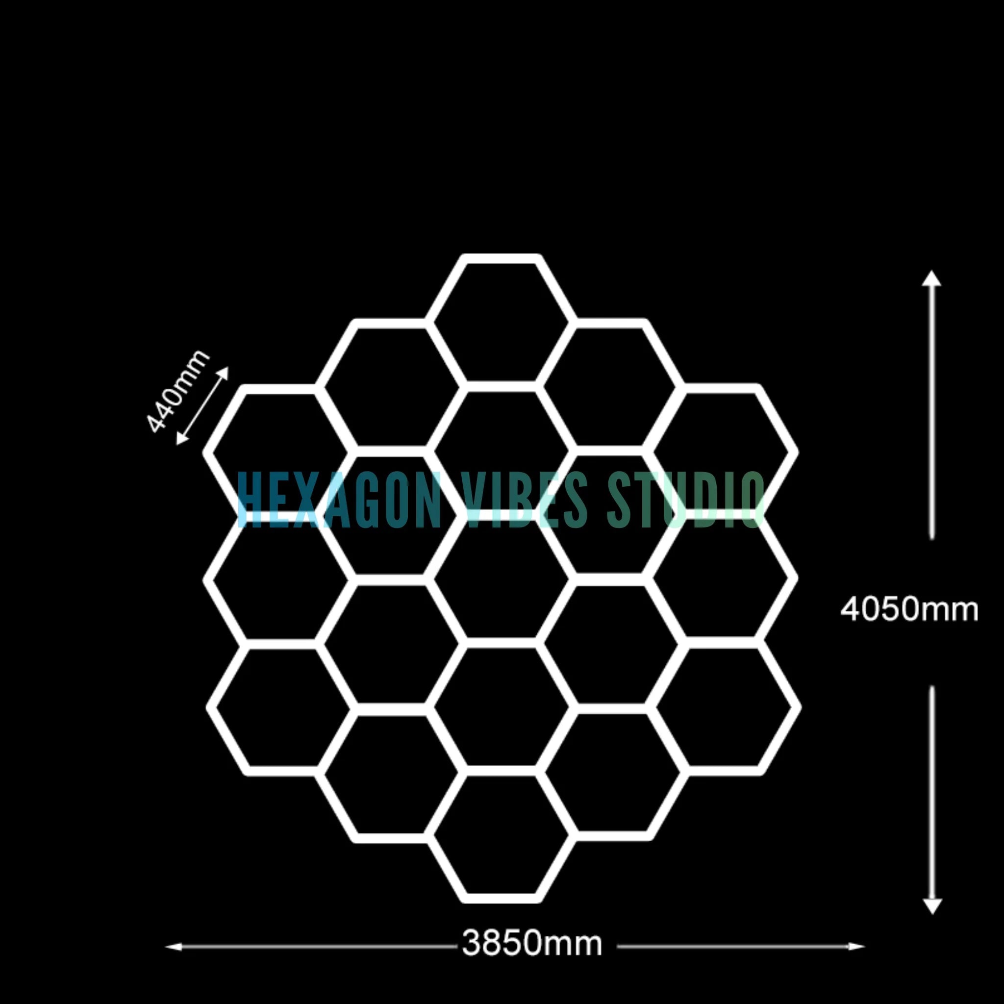 Garage Hexagon LED Light 50000H 6500K Ultra Bright