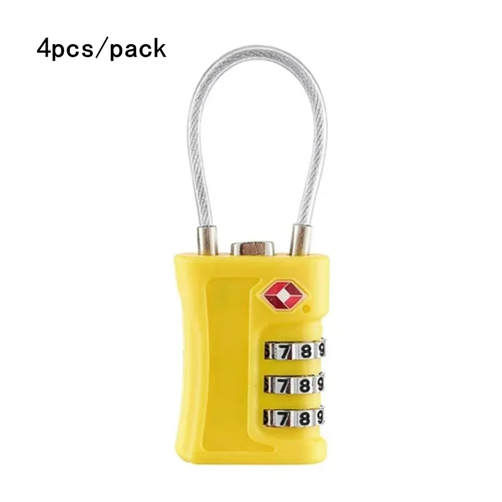 TSA Approved Luggage Locks 4-Pack - 3-Digit Combination Travel Security
