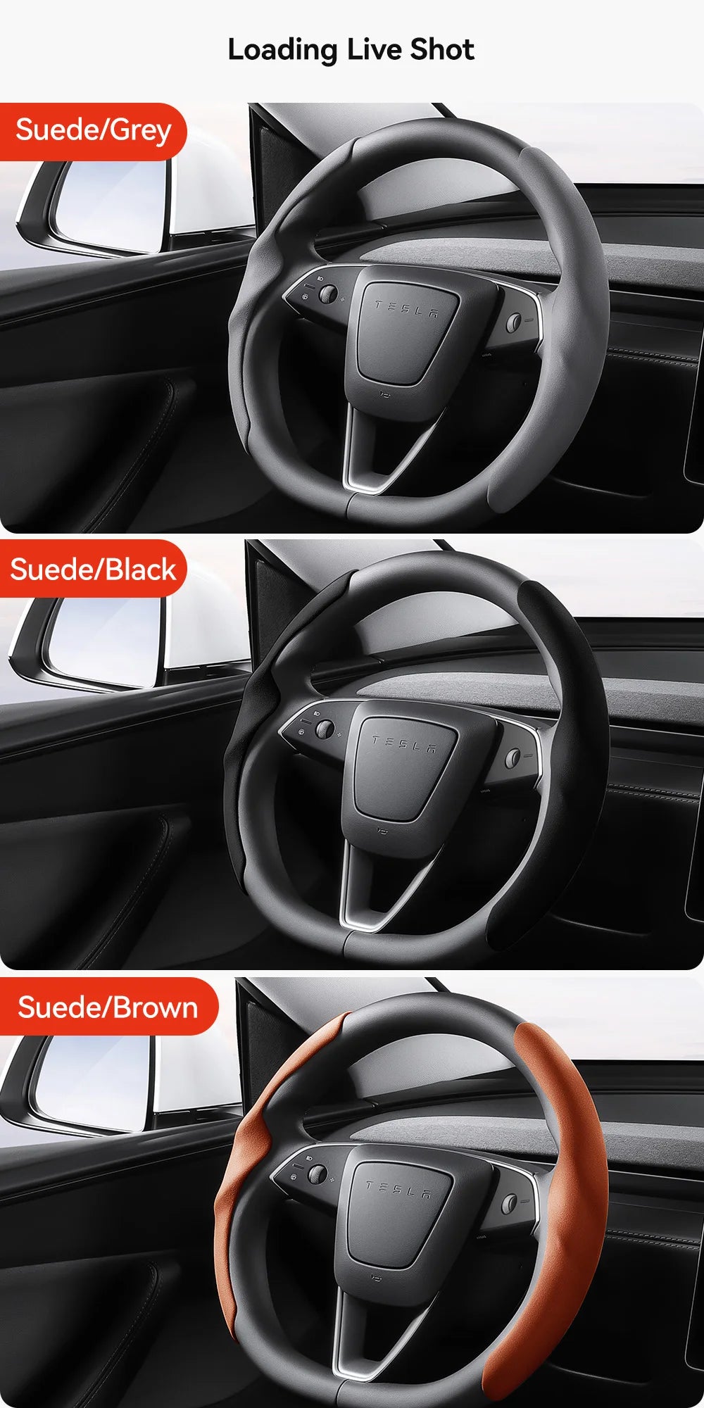 Tesla Model 3/Y Highland Juniper Carbon Fiber Steering Wheel Cover