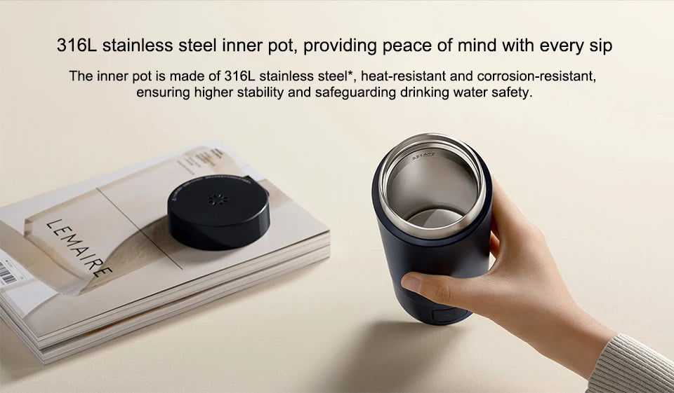 Mijia Portable Electric Kettle 2, Travel Thermos Cup, Smart Temperature 350ml