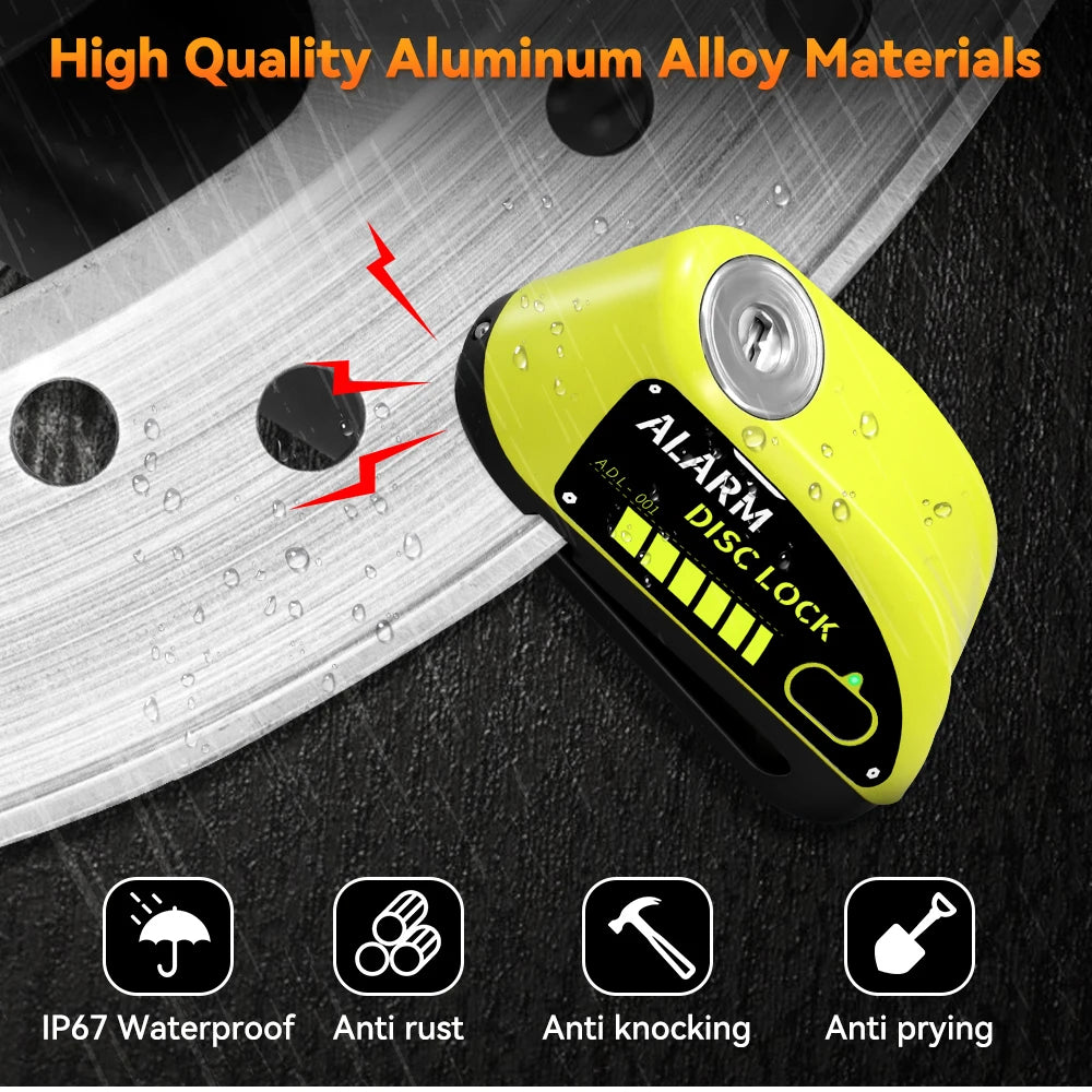 Extractme 110dB Motorcycle Alarm Disc Lock - Ultimate Waterproof Anti-Theft Security