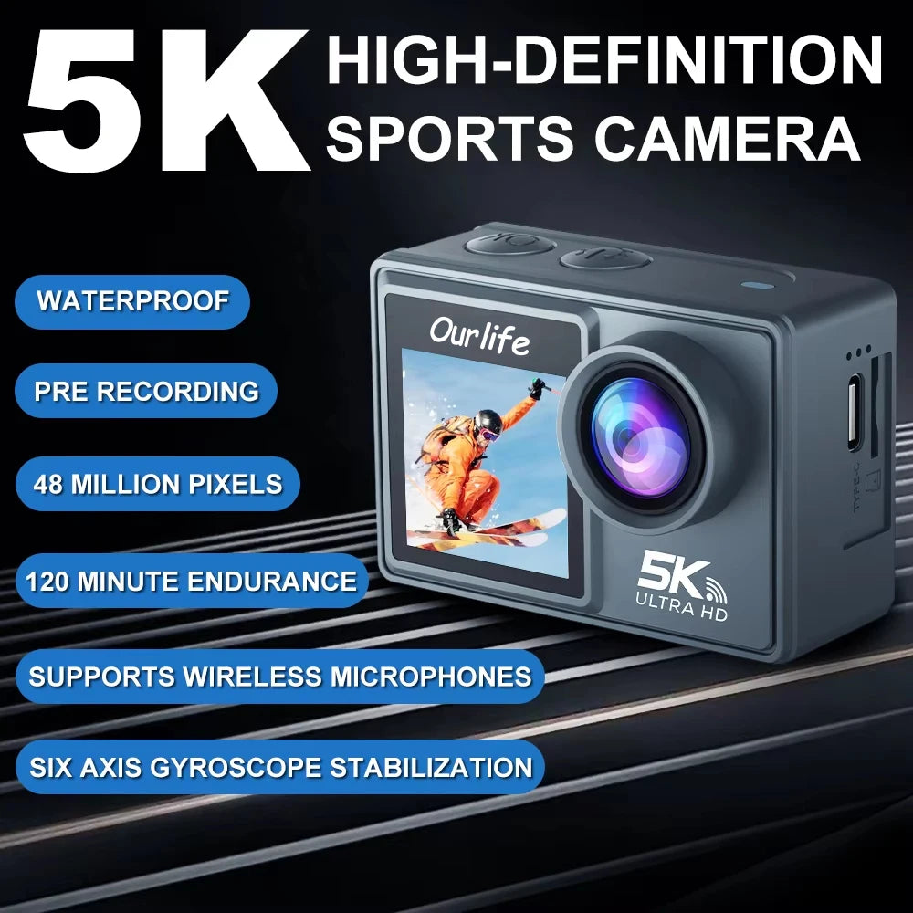 Ourlife MTR40 5K Action Camera with 2" IPS Touch Screen | Capture Adventures