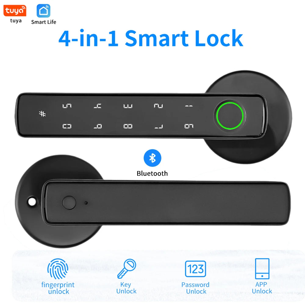 Vabena 4-in-1 Smart Door Lock - Biometric, App, Keypad, Key Entry