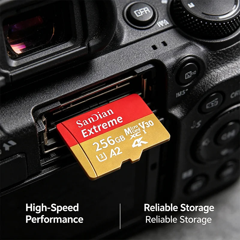 Original Micro TF Card V30 Class10 - 128GB, 256GB, 512GB Flash Memory for Surveillance, PC & Mac