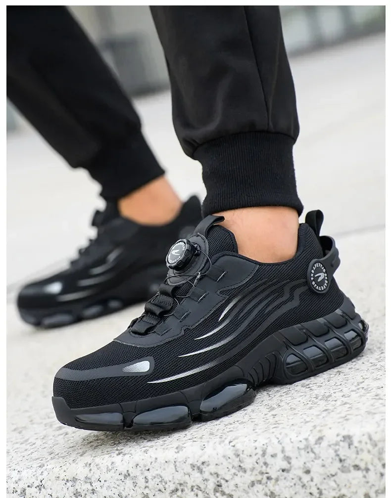 Vabena Lace-Free Steel Toe Safety Sneakers for Ultimate Work Comfort