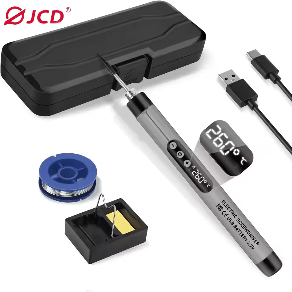 Cordless USB Digital Soldering Iron - Adjustable Temp 300-450°C Type-C 1000mAh
