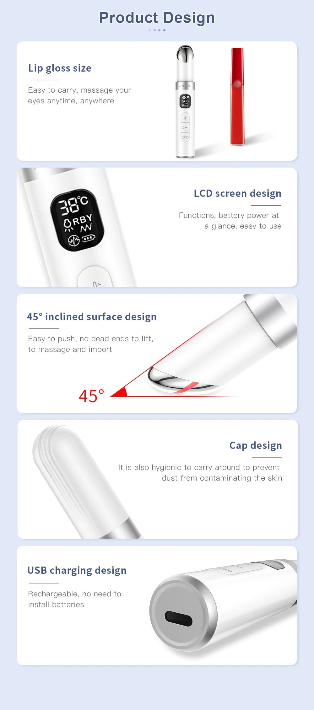 ANLAN Electric Eye Massager | Microcurrent Skin Lifting, Wrinkle & Dark Circle Remover