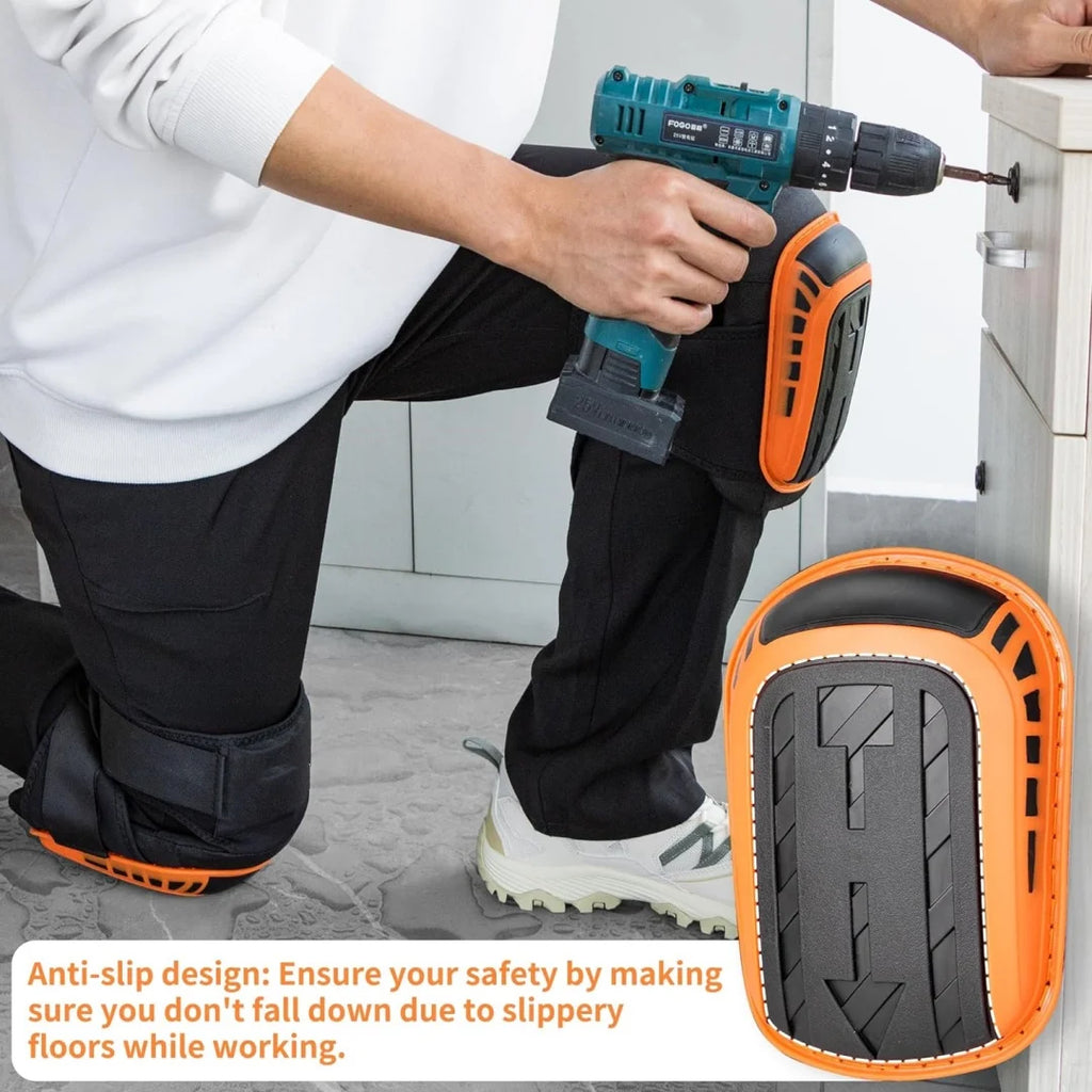 Heavy-Duty Work Knee Pads - Gel Cushion & Anti-Slip Straps
