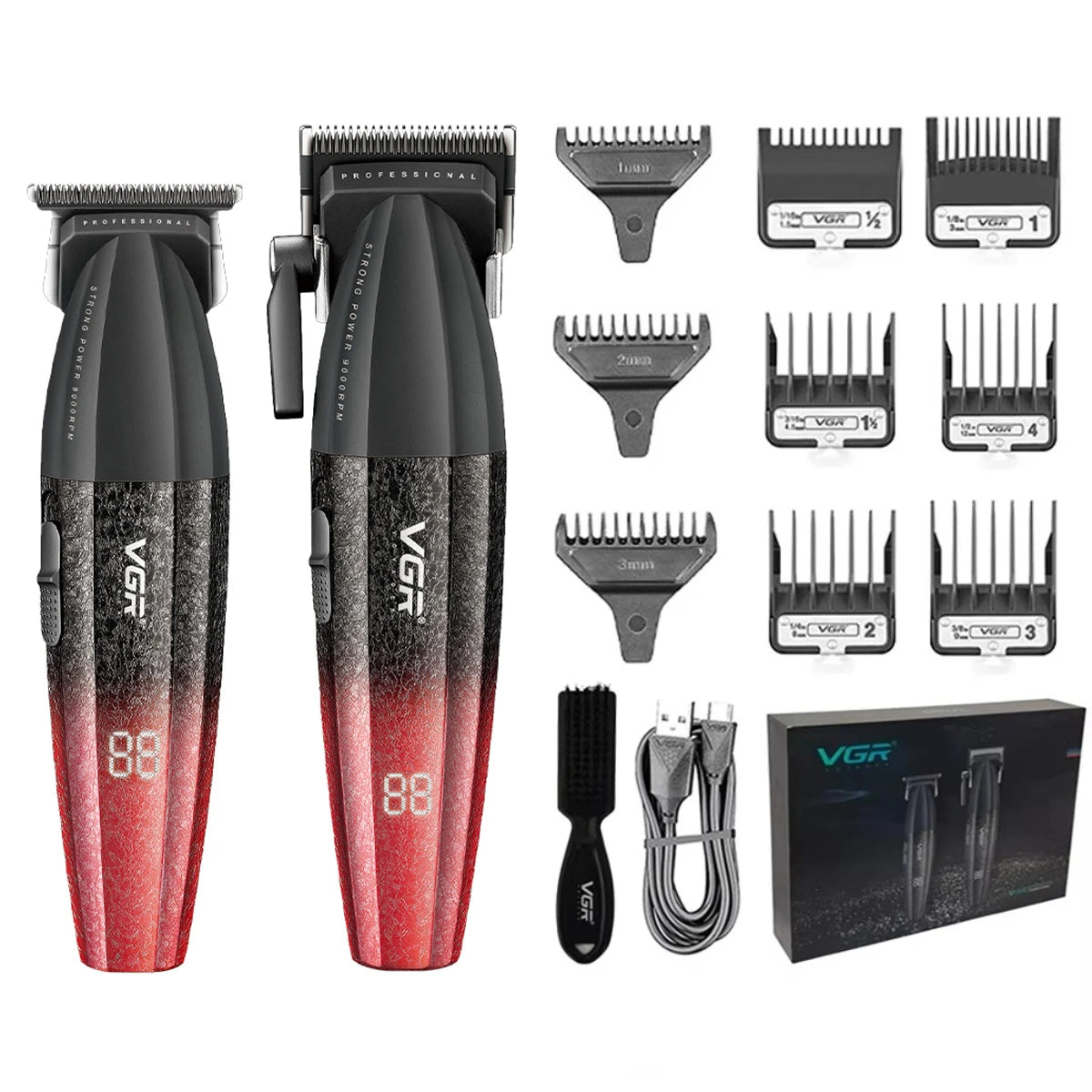 VGR Professional Cordless Hair Trimmer - Electric Clippers