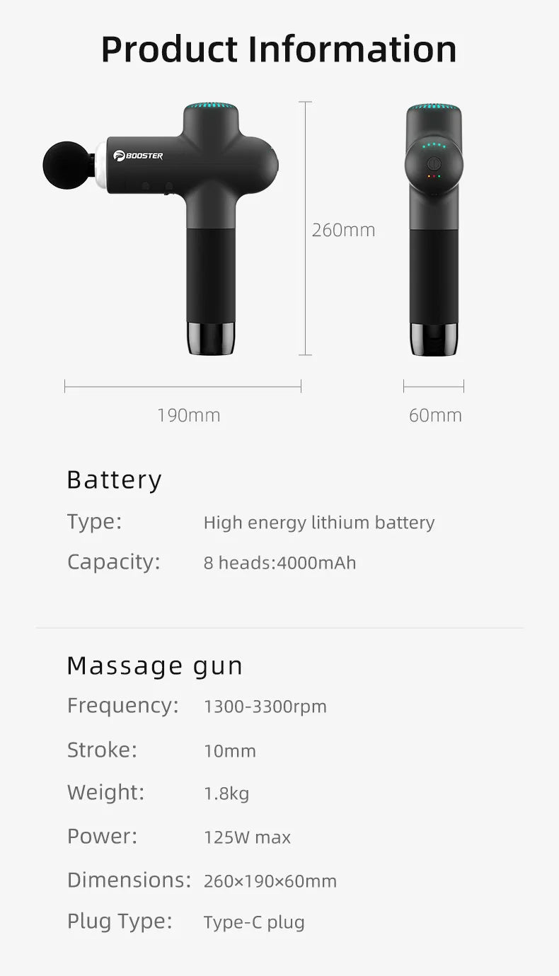 Booster Massage Gun - Electric Neck & Body Fascia Massager for Muscle Recovery