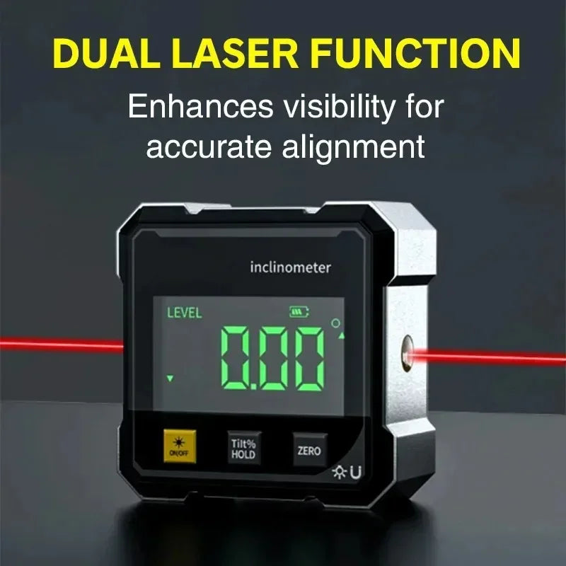 Digital Inclinometer with Dual Magnets & Laser Levels