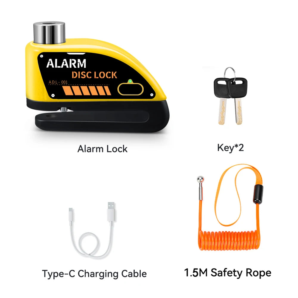 Extractme 120dB Motorcycle Alarm Disc Lock - Anti-Theft Security
