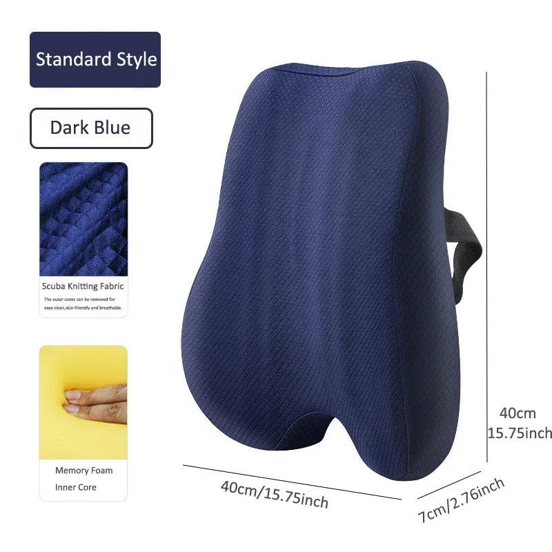 Orthopedic Memory Foam Seat Cushion Set - Coccyx & Lumbar Support for Office & Car