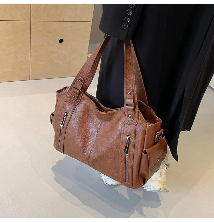 Vabena 2026 Soft Interior Shoulder Bags - High Quality Contrasting PU Handbags