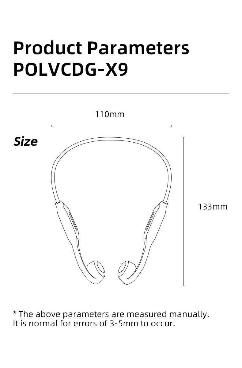 POLVCDG X9 Bone Conduction Headphones - 32GB IPX8 Waterproof
