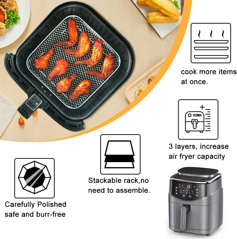 Crispy Chips Non-Stick Baking Basket Tray | Oven Fryer Mesh Pan