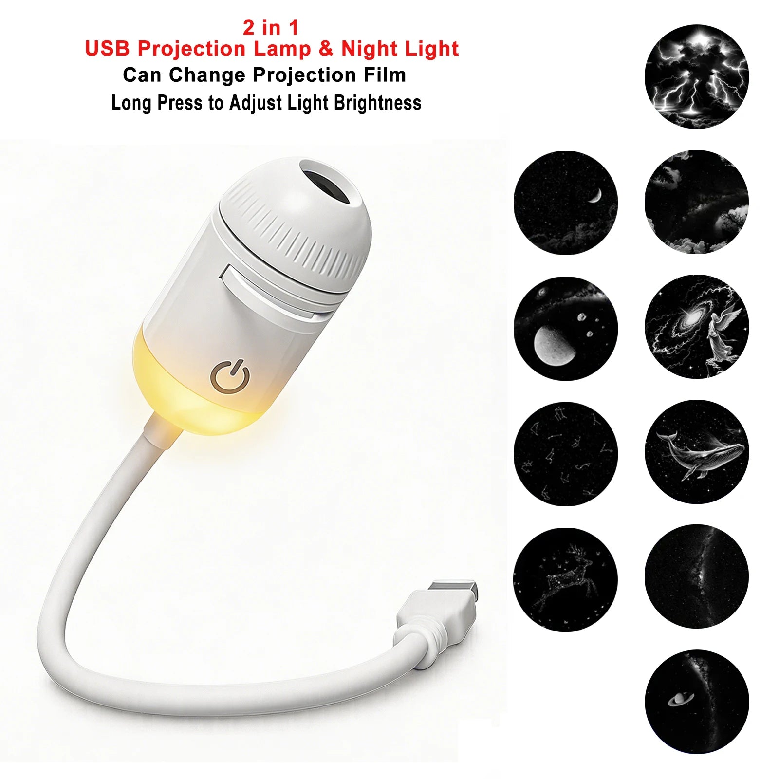USB Car Star Projector Light | LED Interior Ambient Galaxy Lighting