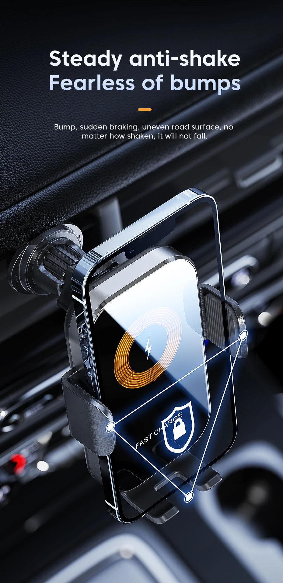 Universal Car Wireless Charger Phone Mount | Auto Holder