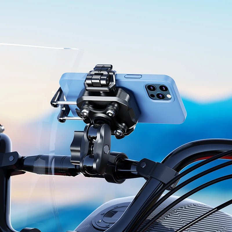 Apex Rush Motorcycle Phone Holder - 15W Wireless & USB-C Fast Charger