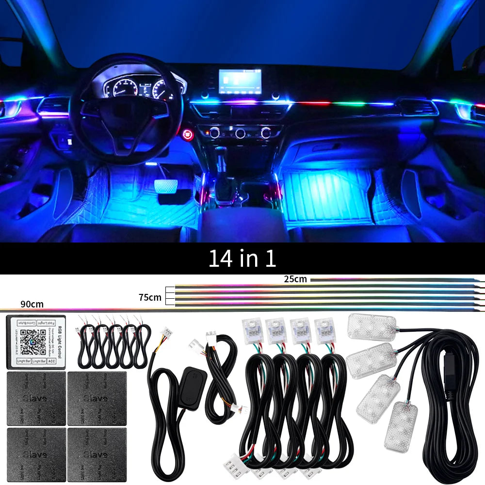 18-in-1 Dual Zone Symphony RGB Car Interior Ambient Light Kit