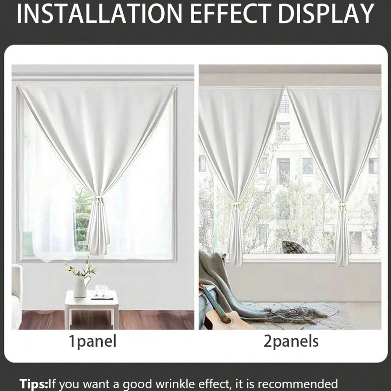 Premium White No-Drill 100% Blackout Curtains | Easy Install & Total Darkness