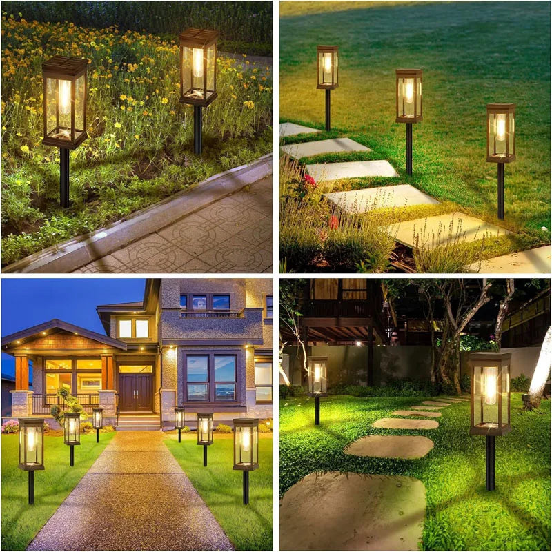 Retro Solar Pathway Lights | Warm Garden LED Decor