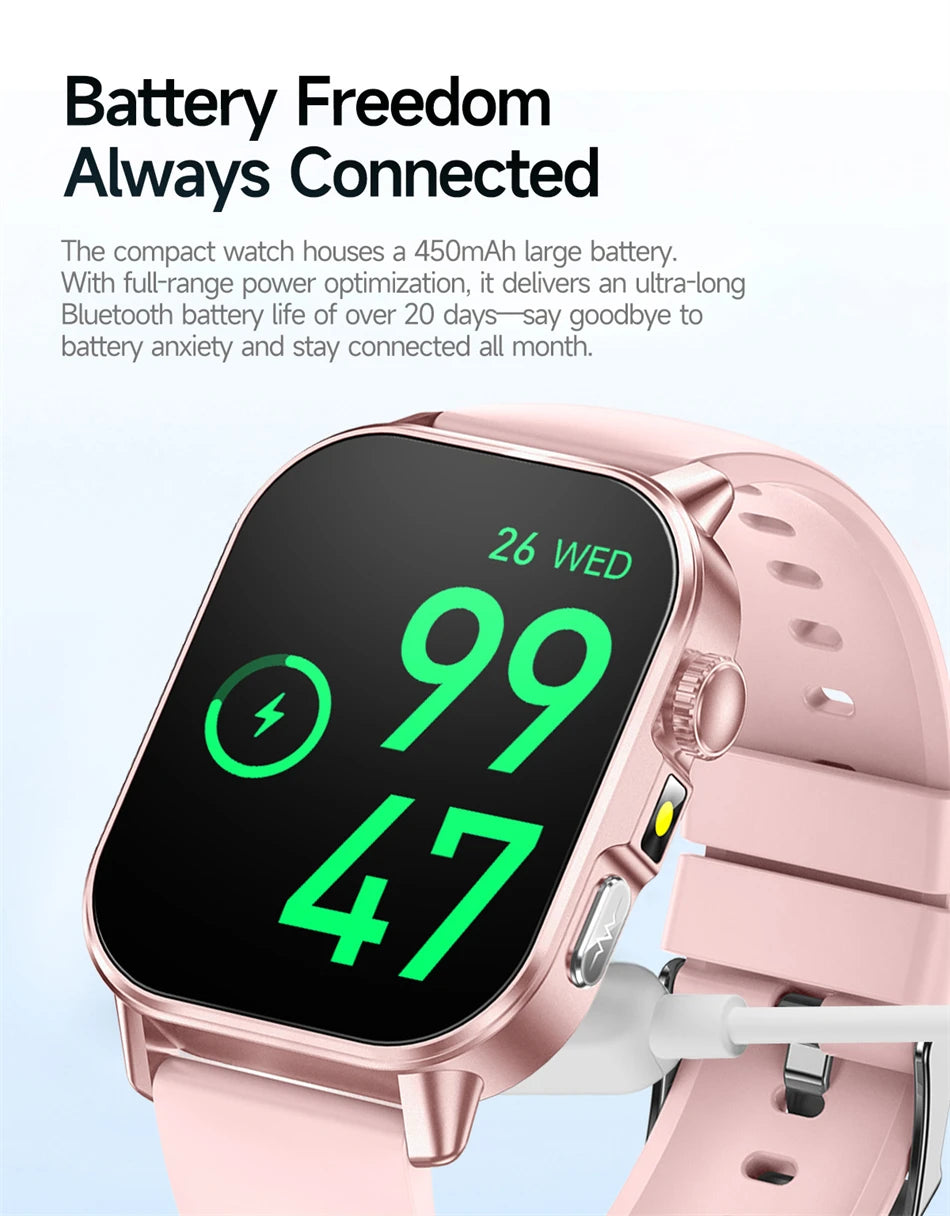 Vabena Men's ECG Smartwatch: Accurate Health Diagnosis with Blood Pressure, Oxygen, Fat, Uric Acid & Temp Monitoring